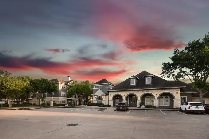 Leasing office at sunset