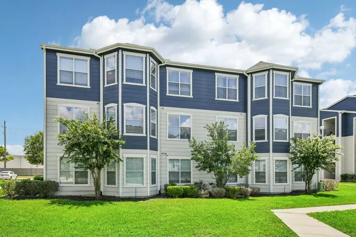 Beautiful apartment building views at Towne West Apartments in Houston, TX