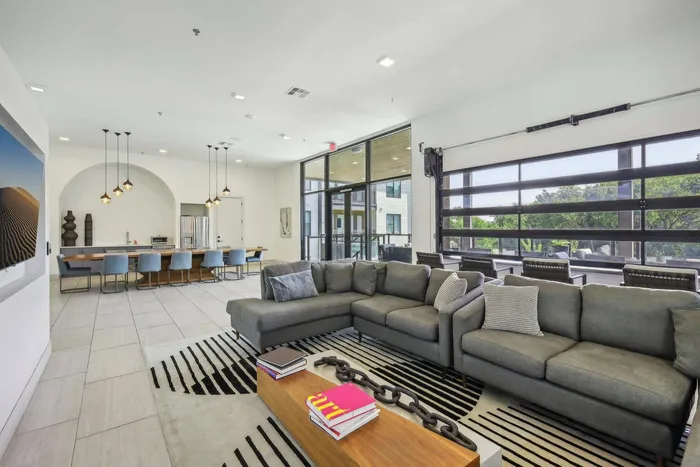 spacious and bright clubhouse with plenty seating