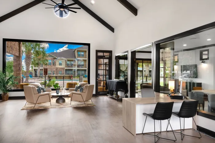bright and spacious leasing office and clubhouse