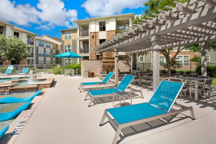 lounge seating beside the pool