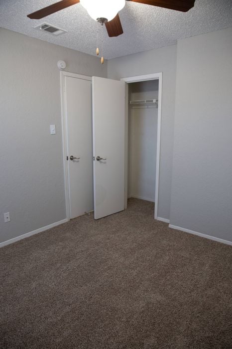 spacious bedroom with carpet