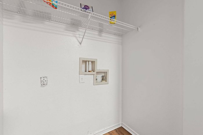 Spacious washer and dryer hookup available at Avonmora Apartments in Austin, TX