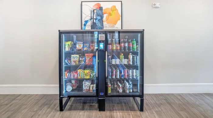 Fully stocked vending machine within luxury clubhouse