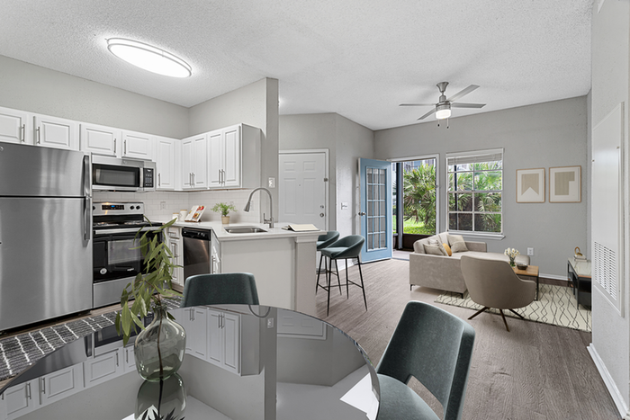 Living space with kitchen bar