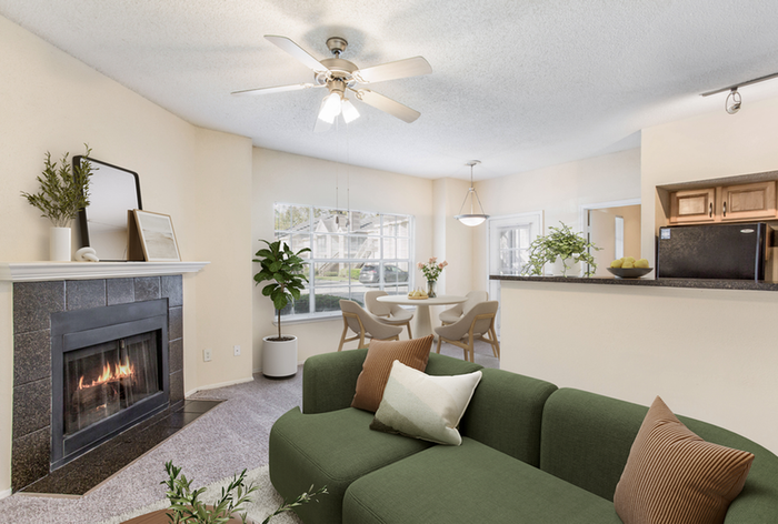 Living space with kitchen bar