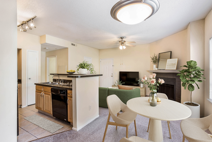 Living space with kitchen bar