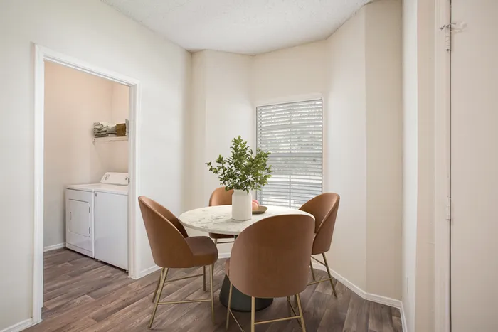 Dining area with table and chairs