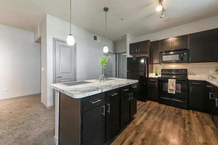newly renovated state of the art kitchen at Encore Crossing