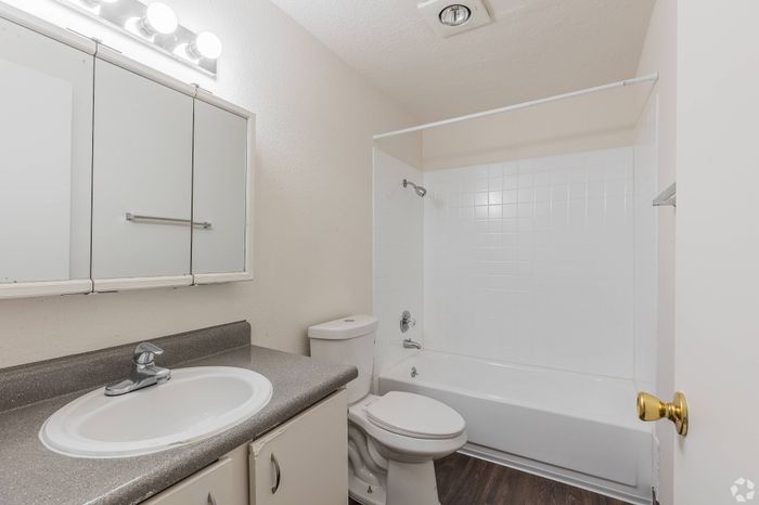 Modern bathroom interior at Fox Pointe Apartments in Milwaukie, Portland OR
