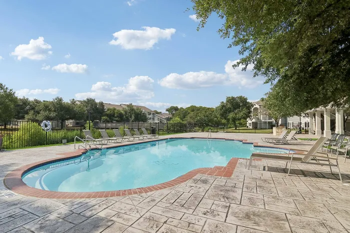 Resort-style swimming pool at Avonmora Apartments in Austin, TX