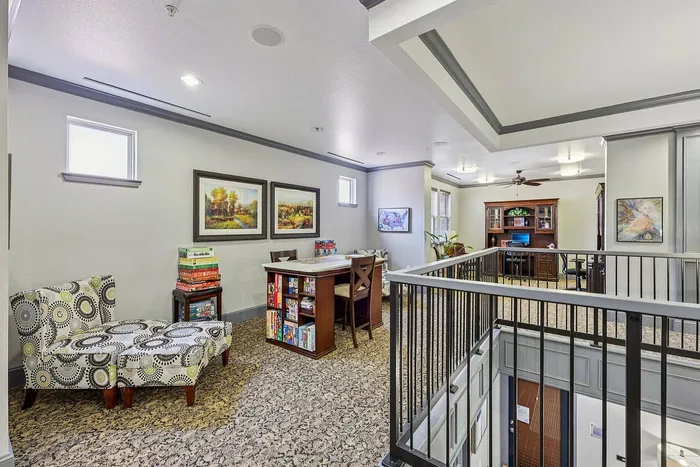 Game room with card table at McDermott 55 apartments in Plano, TX
