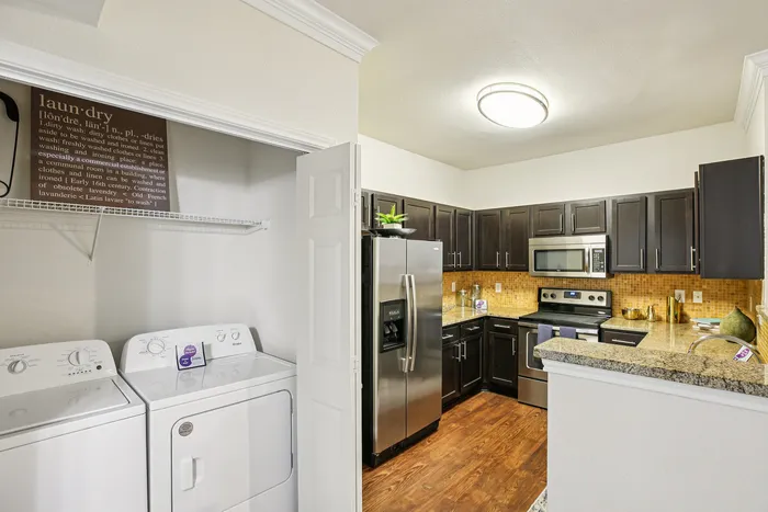 In-unit washer and dryer at Providence Uptown apartments, Houston, TX