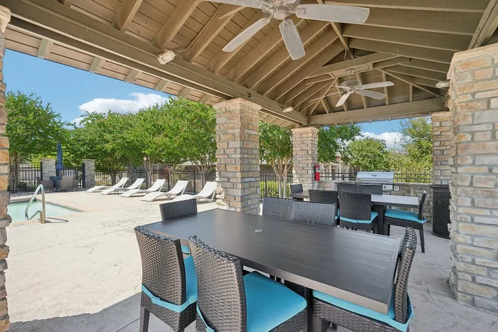 Poolside grill and cabana at Arroyo Seco Villas in San Antonio, TX