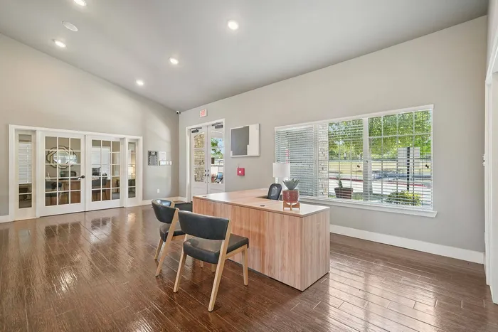 Modern leasing office at Arroyo Seco Villas in San Antonio, TX