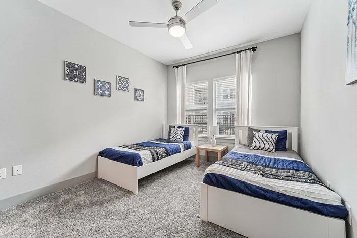 Cozy bedroom in The Broadway Houston apartment