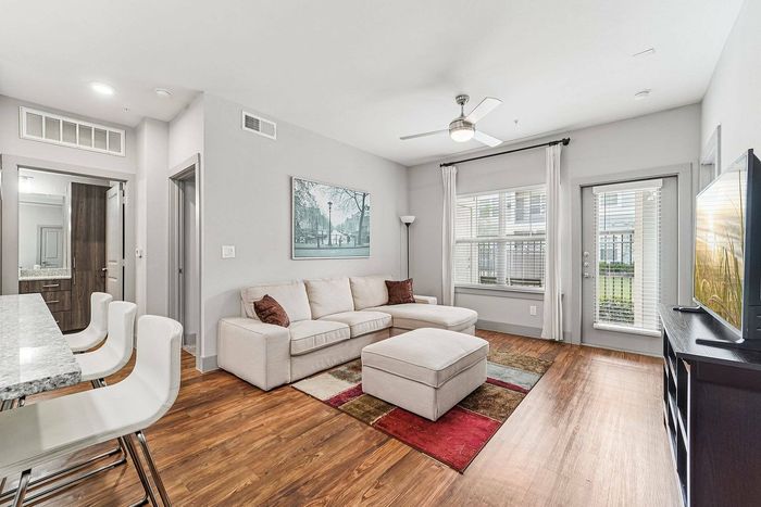 Stylish Houston apartment living room at The Broadway