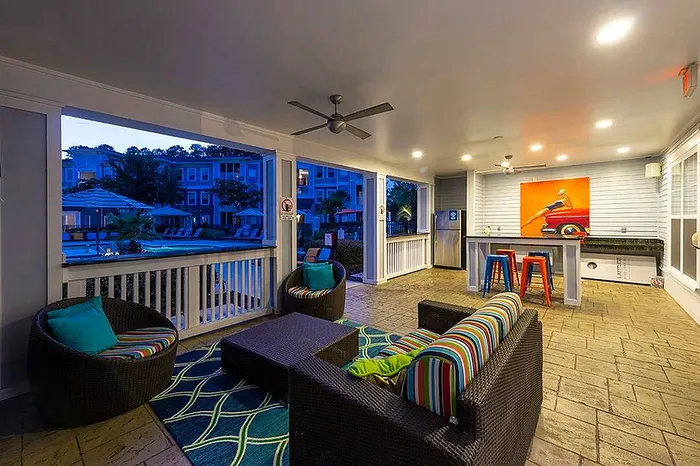 Outdoor covered hangout space