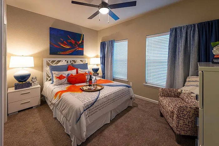 Spacious bedrooms with ceilng fans