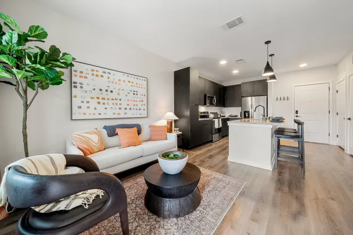 Large living space open to the kitchen