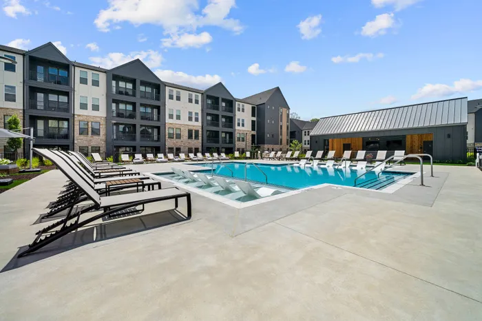 resort style pool and lounge seating