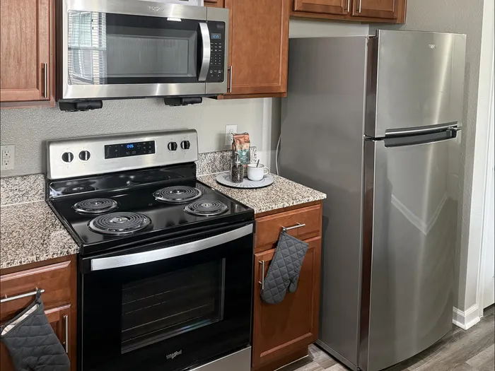 Stainless Steel appliances in unit