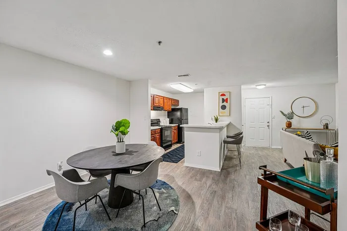 Dining room with modern design and stylish decor at Avenues of Kennesaw in Kennesaw, GA