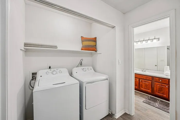 Laundry room with washer and dryer