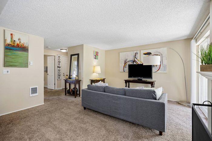 Living space with fireplace