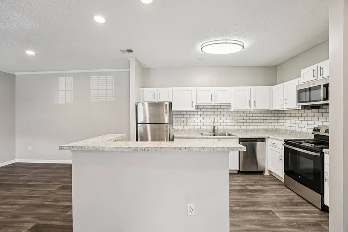 updated kitchen with white cabinets