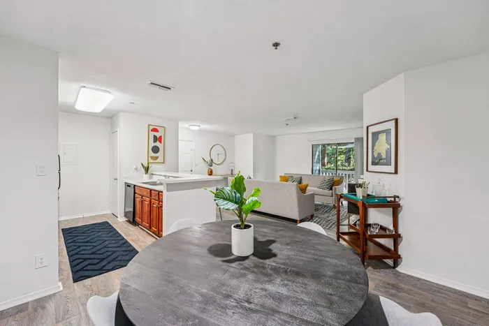 Dining room with modern design and stylish decor at Avenues of Kennesaw in Kennesaw, GA