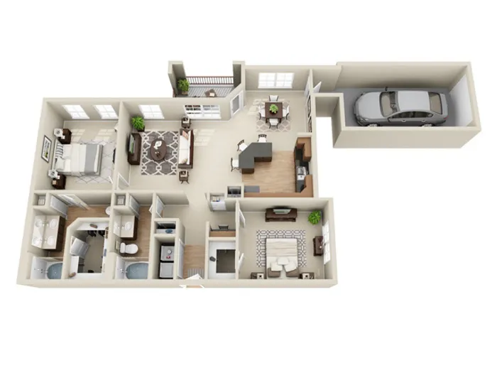 2CGo Floorplan | 2 Bed, 2 Bath