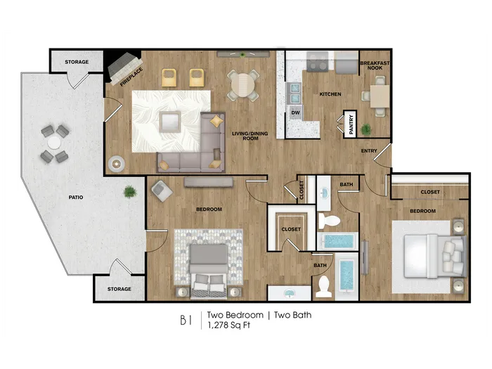 B1 1278sqft
