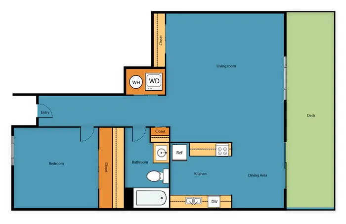 1 Bed, 1 Bath A