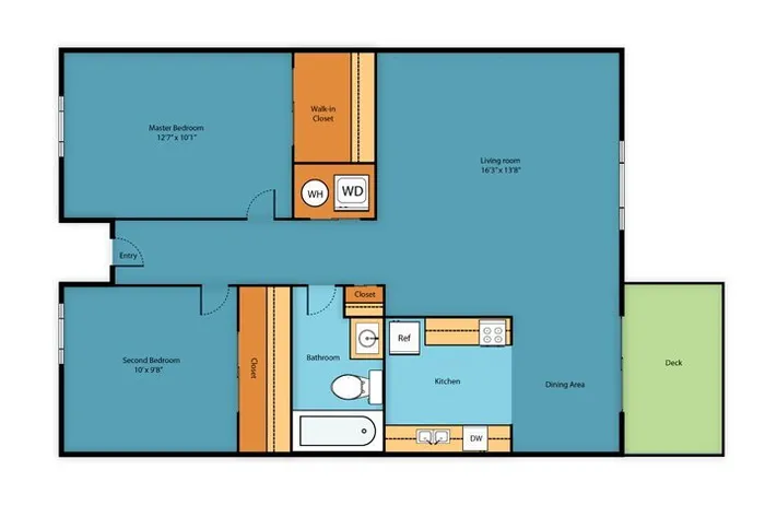 2 Bed, 1 Bath