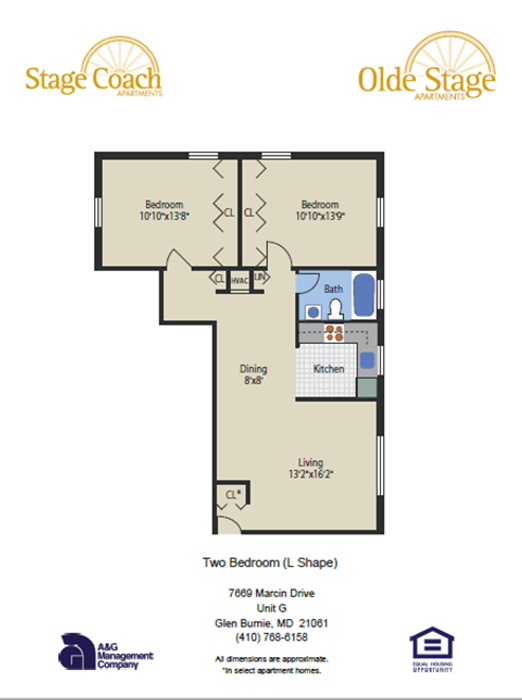 SC & OS - 2BR, 1BA (L-Shape)