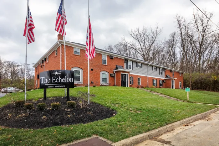 Exterior of The Echelon, apartments for rent in Dayton, OH near University of Dayton offering one and two bedroom floor plans with elevated finishes.
