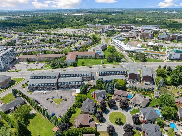 Aerial view of Foundry Simcoe across from Durham College and Ontario Tech University.