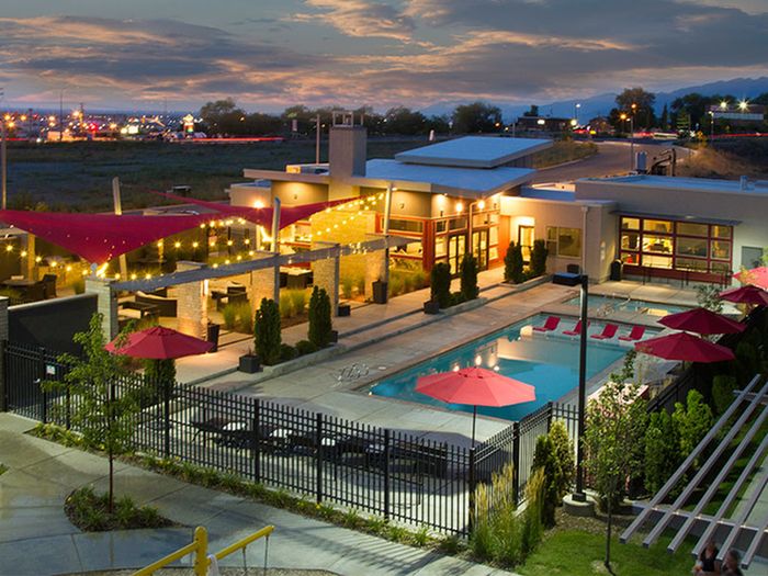 Pool Aerial View | Eaglewood Lofts | North Salt Lake, UT