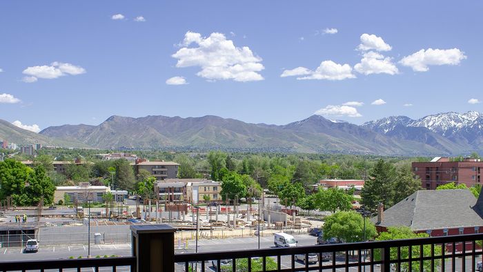 Wasatch Mountain views from Metro Flats overlooking Salt Lake City and surrounding neighborhoods