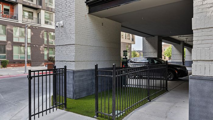 Small pet-friendly green area at Sugar Alley.