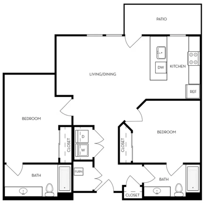 City Garden Apartments 2x2 L