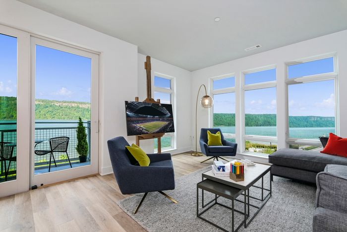 Living Room with Waterfront View