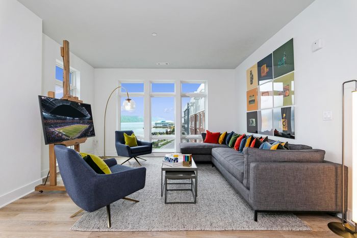 Living Room with Waterfront View