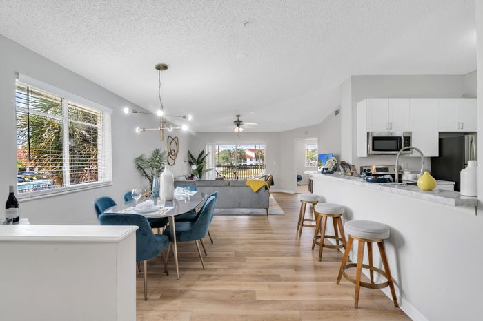 model living room and dining
