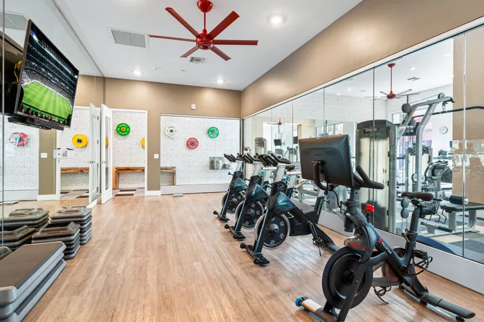 gym cycle room at a luxury apartment in Downtown Sarasota FL