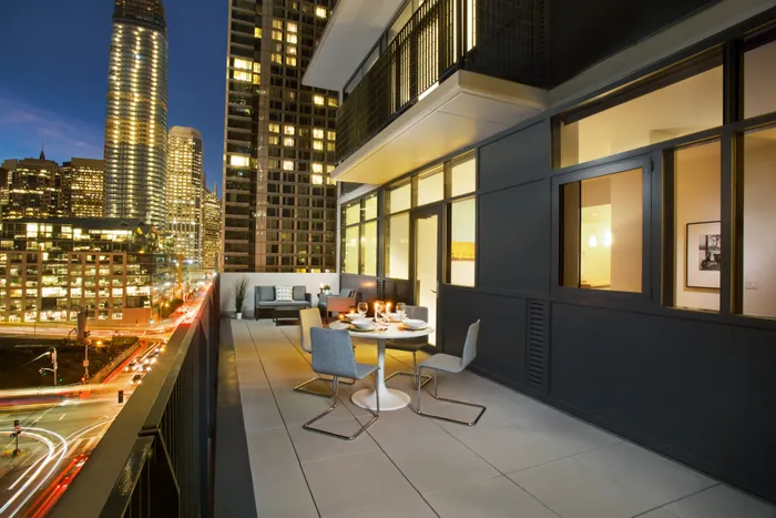 patio at night time