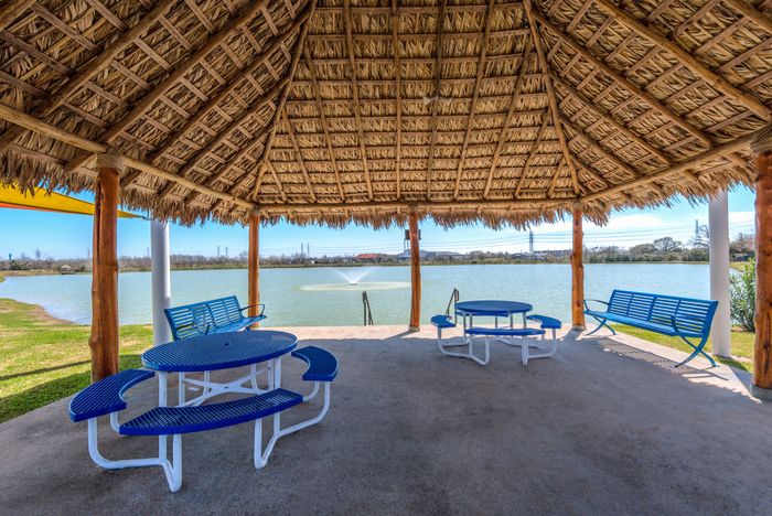 hut by lake