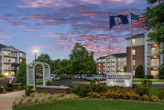 at dusk complex exterior