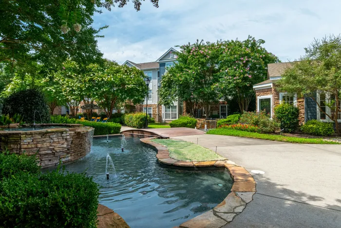 fountain by pool